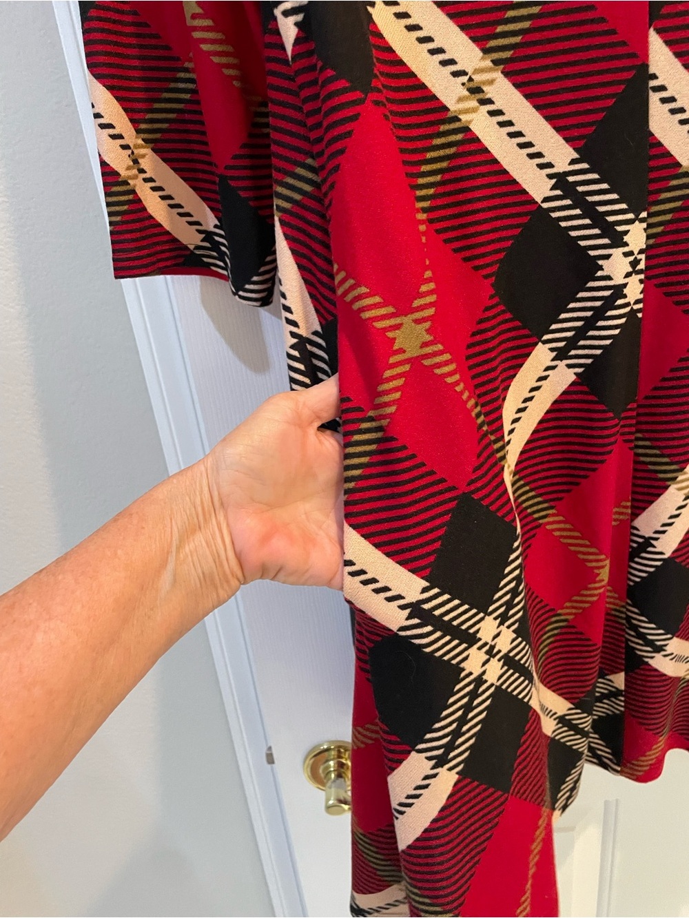 JH Collectibles Red and Black Plaid Midi Dress - Picture 5 of 6